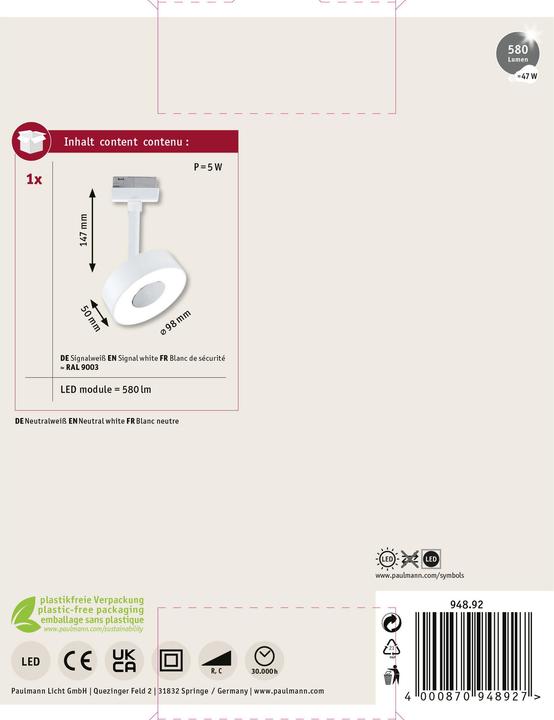 Produktbild Paulmann URail Spot Circle (385 lm)