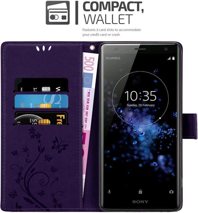 Actual product image Cadorabo Flower Book cover (Sony Xperia XZ2)