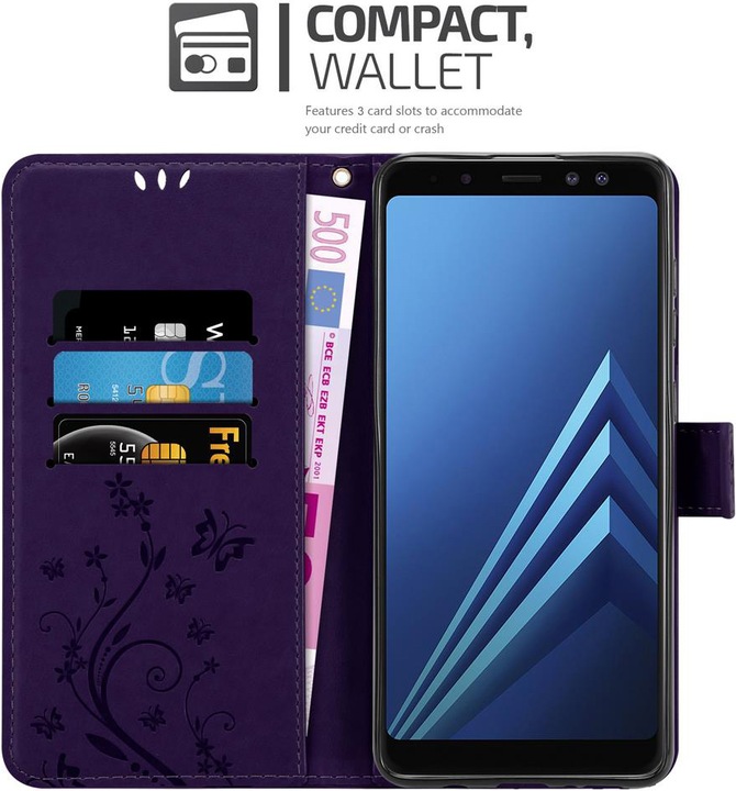 Actual product image Cadorabo Flower Book cover (Samsung Galaxy A8 (2018))
