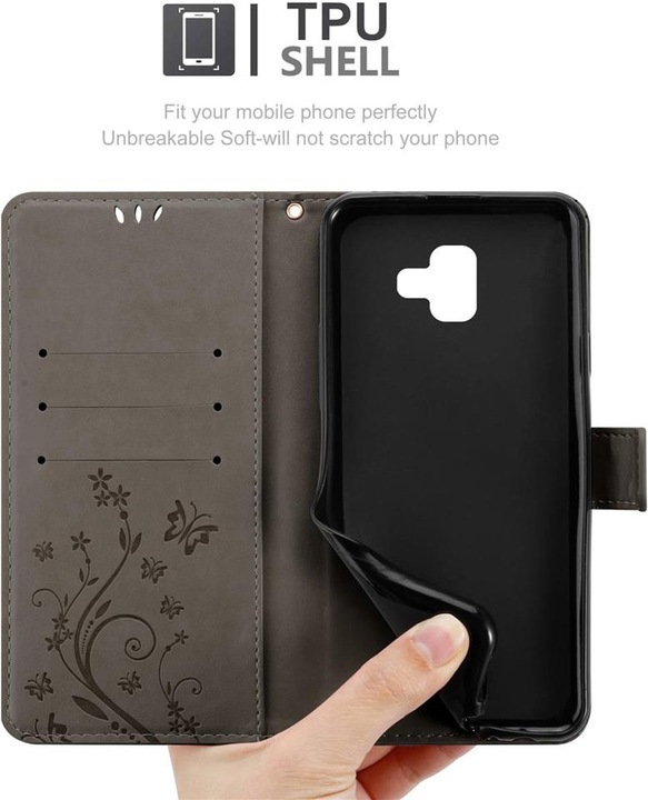 Actual product image Cadorabo Flower Book Cover (Samsung Galaxy J6+)