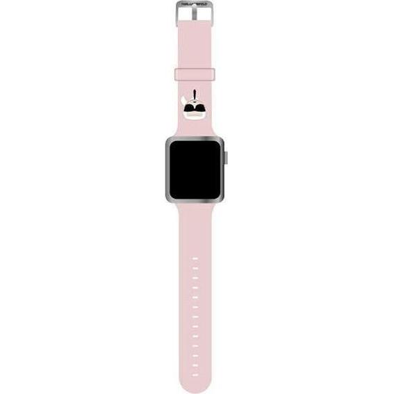 Karl Lagerfeld Pasek KLAWMSLKP Apple Watch 38/40/41mm ró?owy/cinturino rosa Silicone Karl Heads (Silicone), Cinturini per orologi, Pink