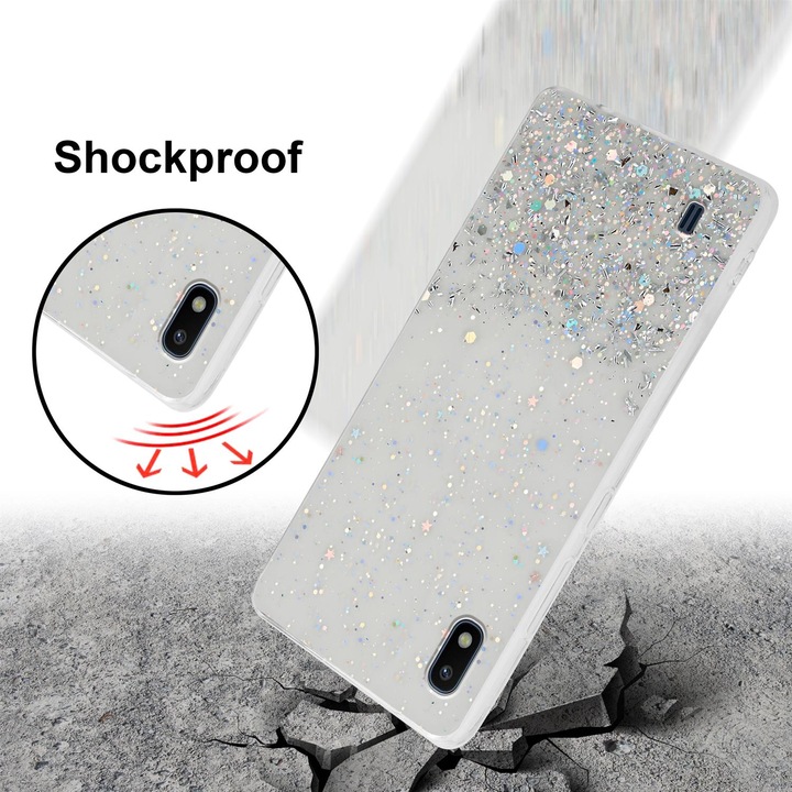 Actual product image Cadorabo TPU cover sparkling glitter (HTC One M10, Samsung Galaxy A10)