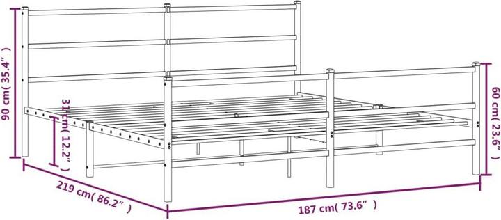Image du produit vidaXL Bettgestell (183 x 213 cm)