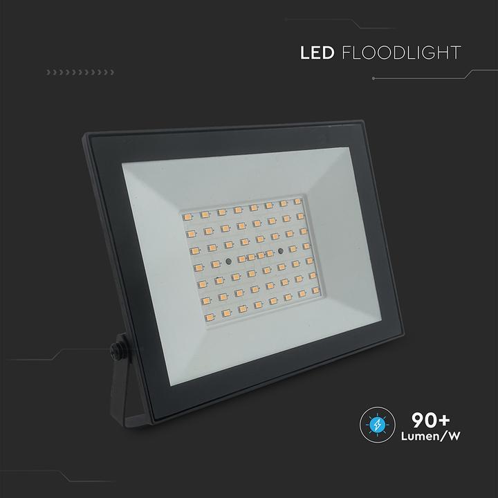 Produktbild V-TAC LED-Fluter, VT-44054, 50 W, 3000 K, EEK: F, 4000 lm, warmweiss, IP65, schwarz (4000 lm, IP65)