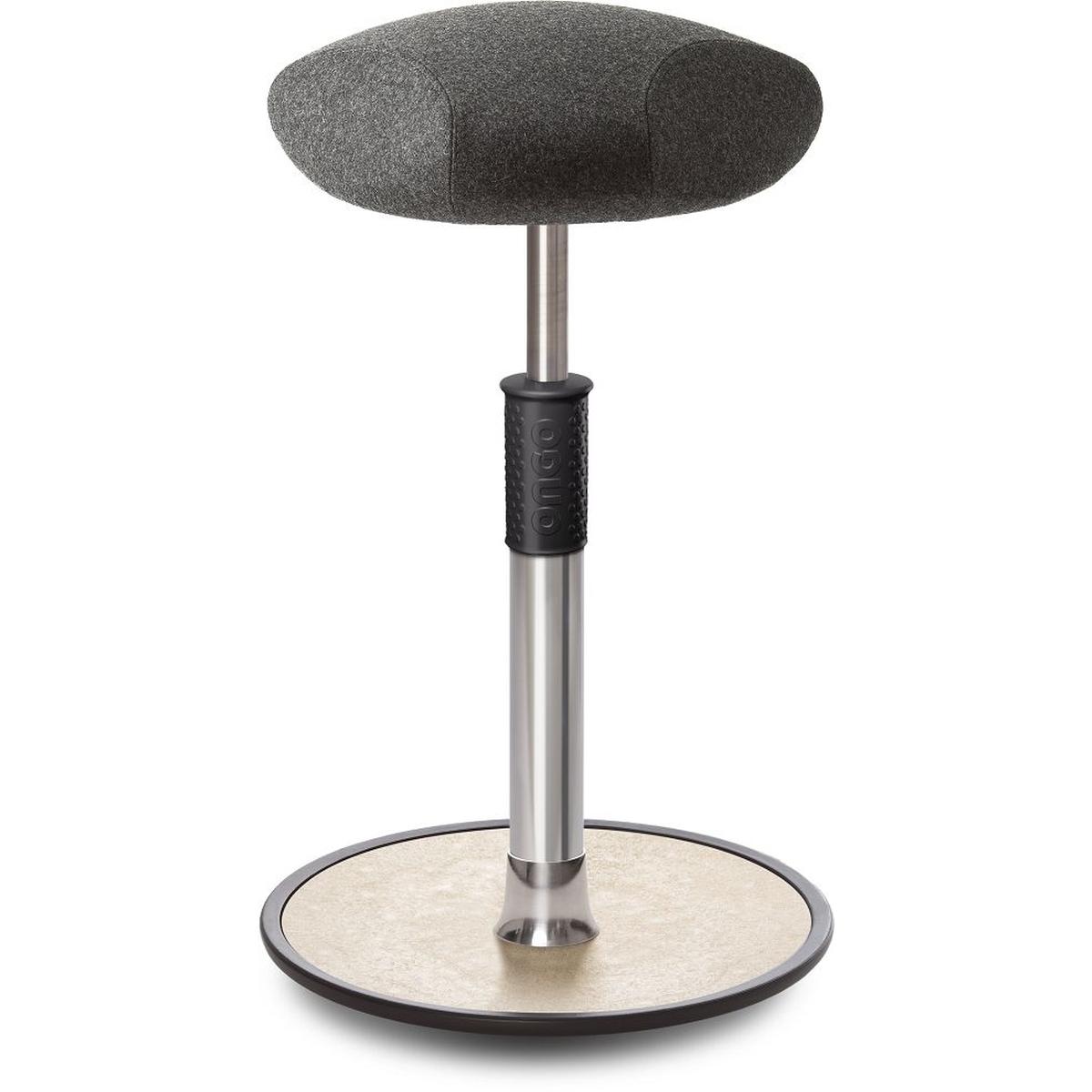 Ongo, Bürostuhl, Sitz- Stehhocker Free Tall Triangel kvadrat Divina Melange Grau Chrom /creme