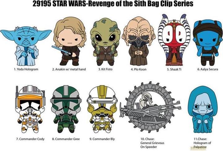 Actual product image Monogram Star Wars-EP III Revenge Of Sith 3D PVC-Taschenanhänger Serie 1 Display (24)