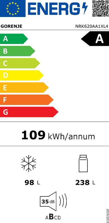 Energie-Label Gorenje NRK620AA1XL4 (336 l)