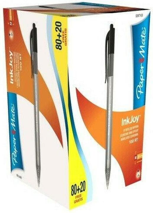 Produktbild Paper Mate Paper:Mate Kugelschreiber InkJoy 100 RT, Value Pack, schwarz (Schwarz, 100 x)