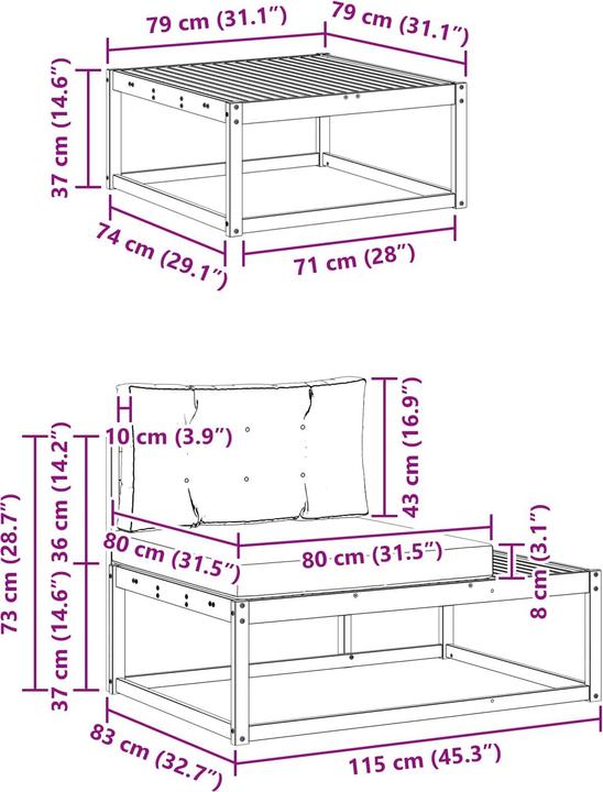 Produktbild vidaXL Outdoor-Sofa