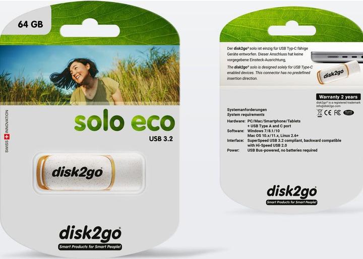 Produktbild Disk2go USB-Stick solo eco 64GB (64 GB, USB-C)