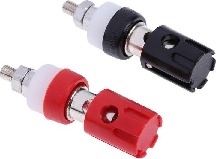 Actual product image RS PRO 4mm pole terminal, black, red, 48V / 15A (Test prod)