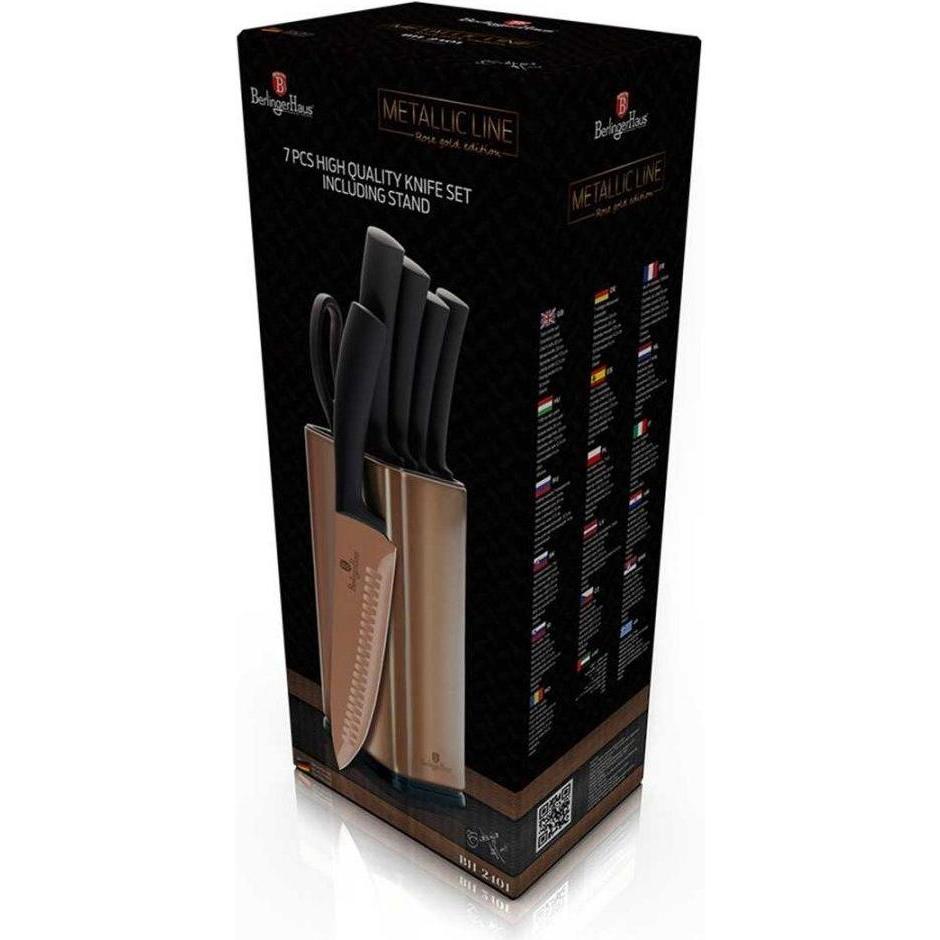 Thumbnail - BerlingerHaus KNIFE SET BH-2401 Rose Gold, Messerblock, Silber