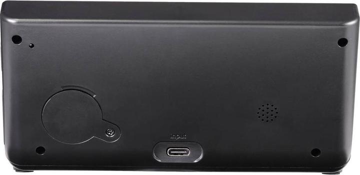 Actual product image Sygonix SY-5459860 Electronic Alarm Clock Black (matt) Alarm times 2 USB connection