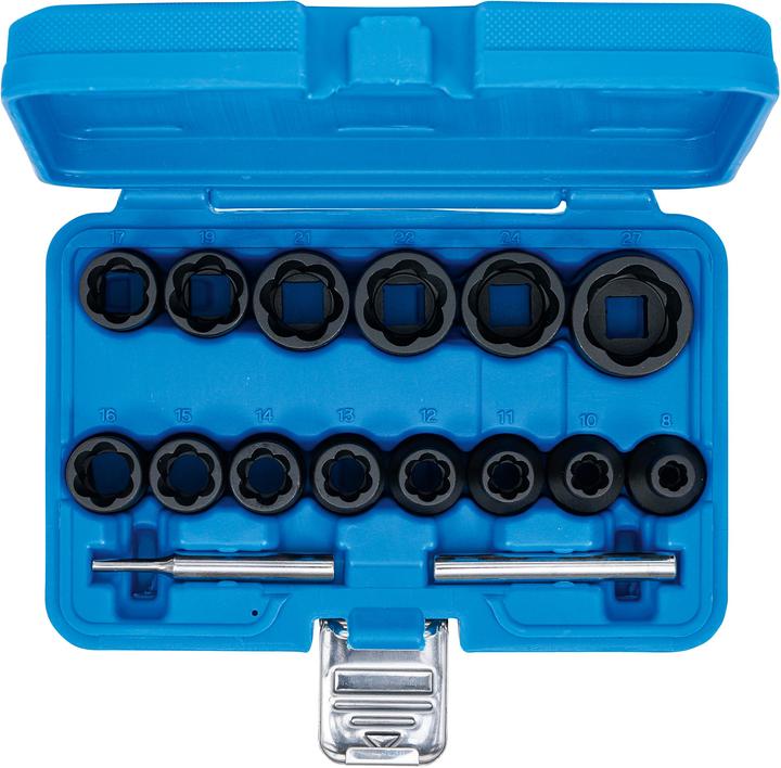 Actual product image BGS Spiral profile socket spanner set (19 mm, 12 mm, 24 mm, 14 mm, 22 mm, 16 mm, 10 mm, 21 mm, 27 mm, 17 mm, 11 mm, 15 mm, 8 mm, 13 mm)