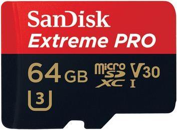 Image du produit Sandisk Extreme Pro microSDXC U3 (64 Go, microSDXC, U3, UHS-I)