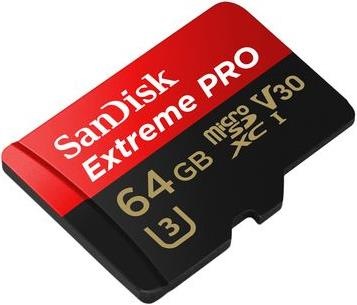 Produktbild SanDisk Extreme Pro microSDXC U3 (64 GB, microSDXC, U3, UHS-I)