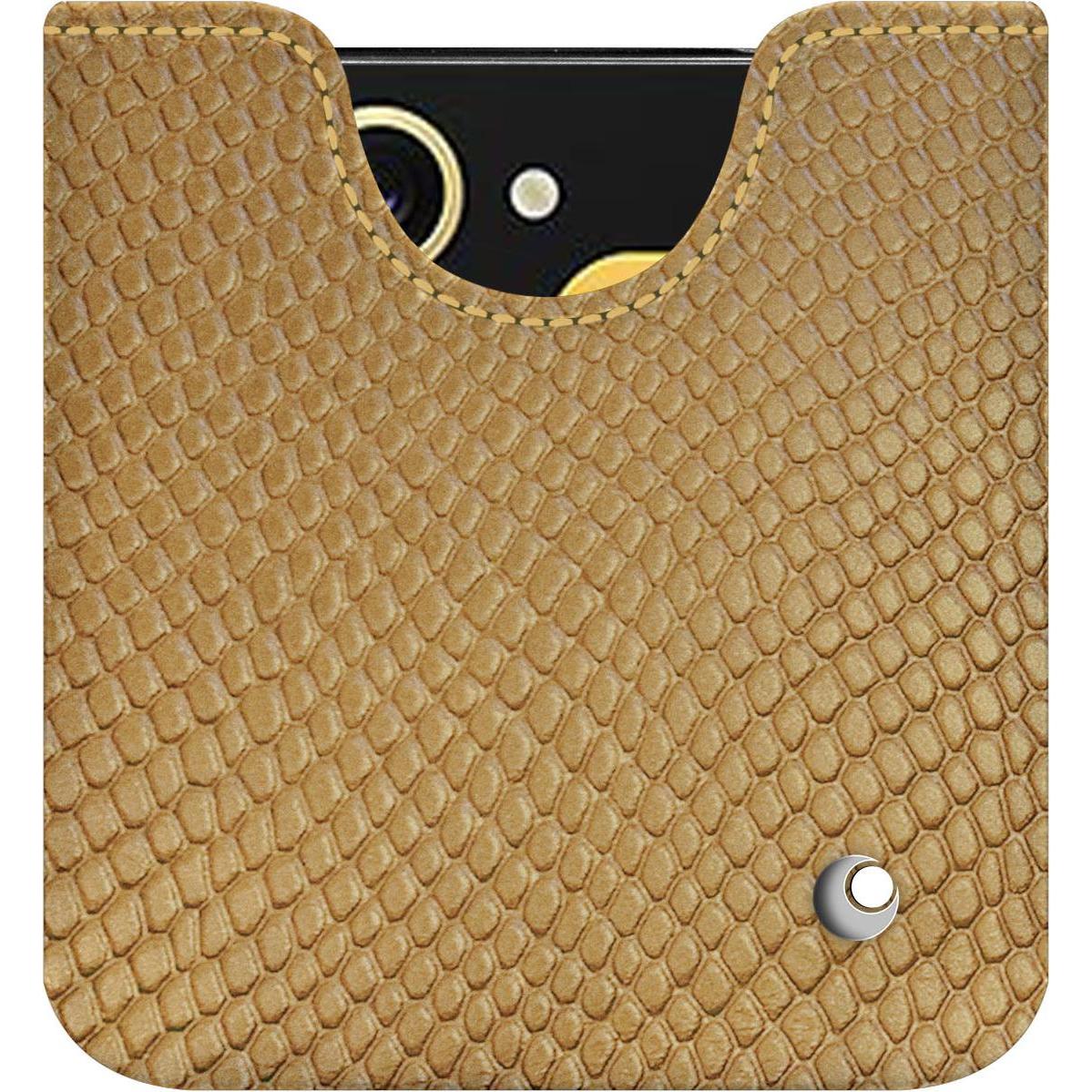 Thumbnail - Noreve Lederschutzhülle (Samsung Galaxy Z Flip6), Smartphone Hülle, Beige