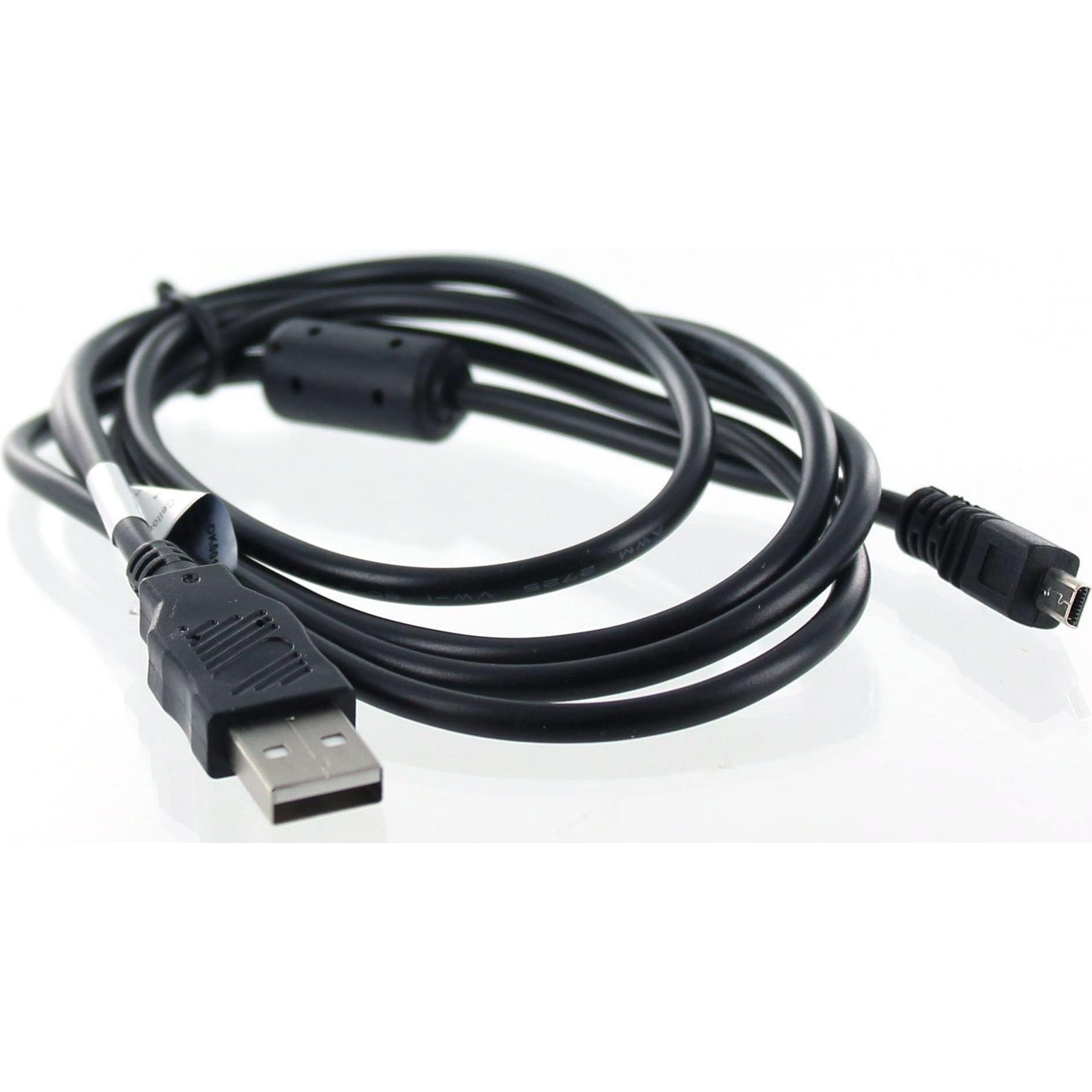 AGI USB-Datenkabel kompatibel mit Panasonic Lumix DMC-LX1, Kamera Stromversorgung, Schwarz