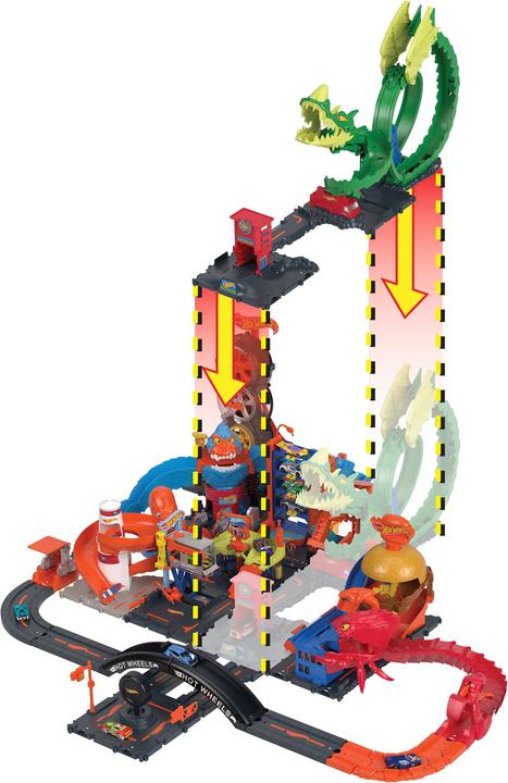 Produktbild Hot Wheels City Drachen-Angriff Looping Set, Zubehör inkl. 1 Spielzeugauto