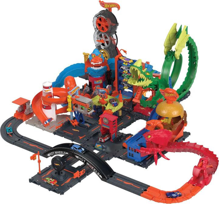 Produktbild Hot Wheels City Drachen-Angriff Looping Set, Zubehör inkl. 1 Spielzeugauto