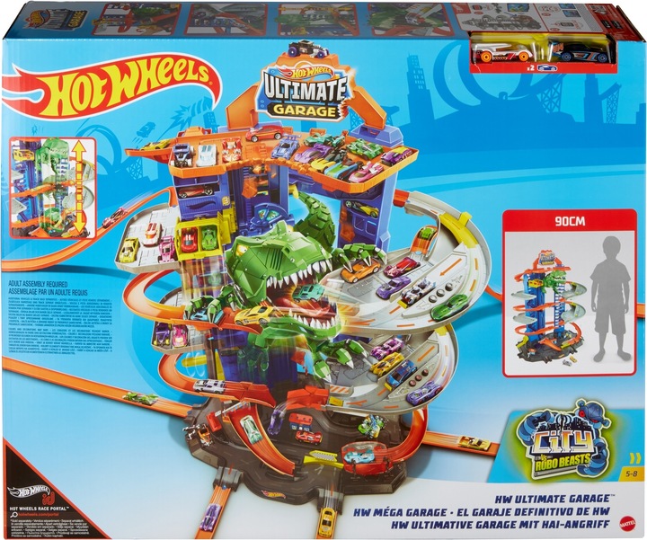 Produktbild Hot Wheels City Megacity Parkgarage mit T-Rex-Angriff