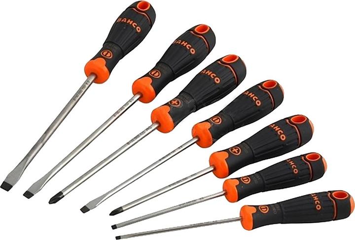 Actual product image Bahco 7pcs Screwdriver Set Slotted/Ph (Phillipps cross recess (PH))