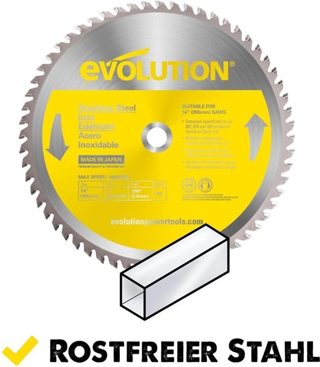 Image du produit Evolution Lame de scie pour acier inoxydable 355x25,4mm T90