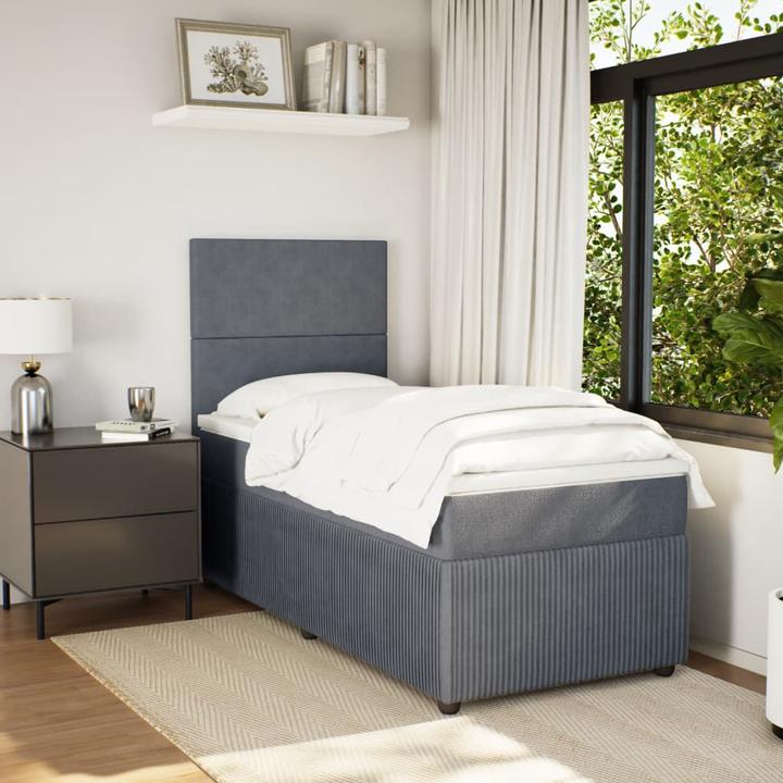 Produktbild VidaXL Bo x springbett mit Matratze 100 x 200 cm Samt (100 x 200 cm, 100 x 200 cm)