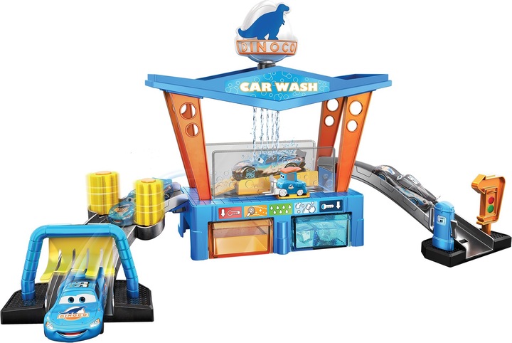 Actual product image Disney Cars Color change Dinoco car wash playset