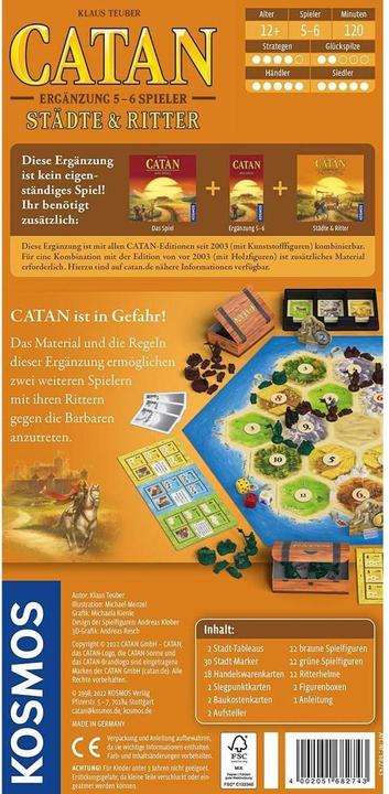 Productafbeelding Kosmos CATAN - Aanvulling 5-6 spelers - Steden & Ridders (Duits)