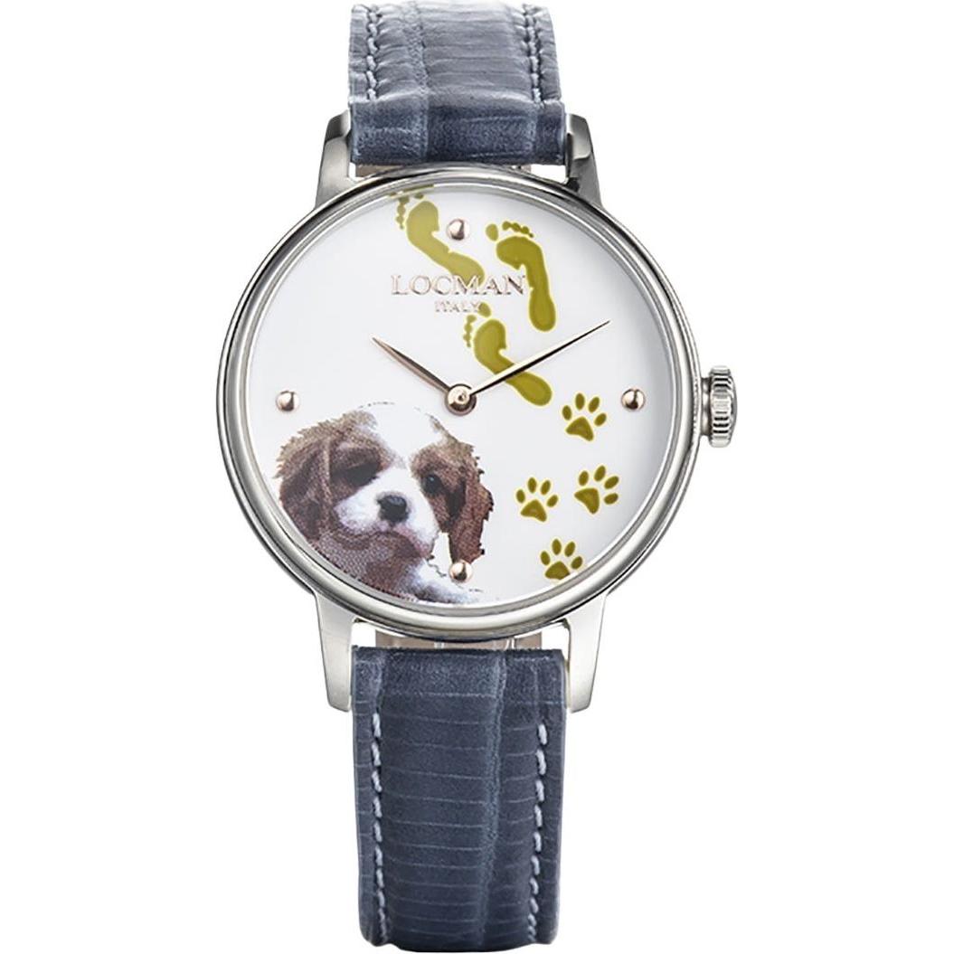 Locman, Armbanduhr, Italy Damenuhr 1960 Fantasy Dog Ref. F253A08S-00WHCA2PB, Blau, (Analoguhr, 32 mm)