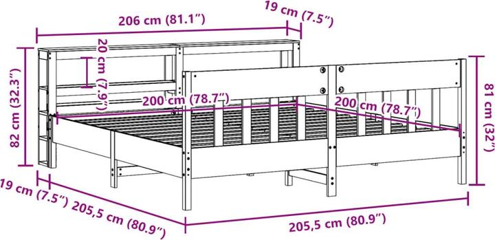 Image du produit vidaXL Bettgestell (200 x 200 cm)
