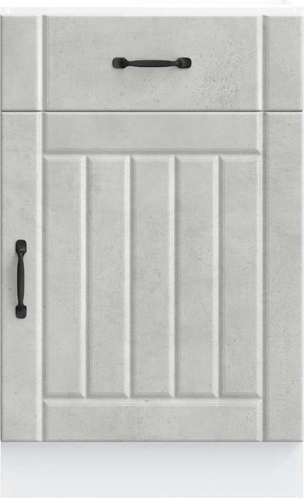 Image du produit vidaXL Élément bas de cuisine Lucca Gris béton Matériau bois Élément bas d'évier (50 x 46 x 81.5 cm)