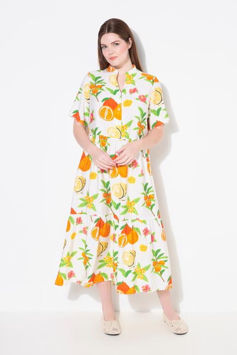 Produktbild Ulla Popken Maxikleid, Volantsaum, A-Linie, Kelchkragen, Halbarm (46, 48)