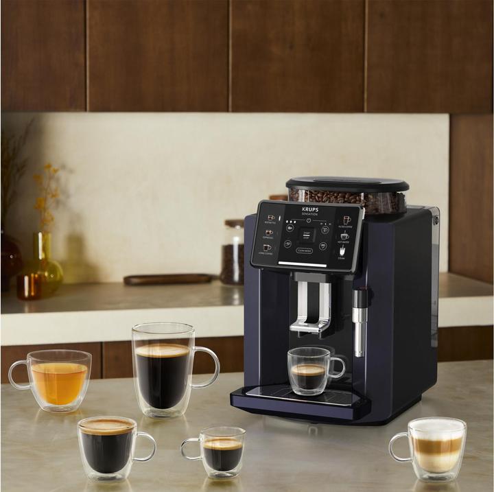 Immagine prodotto Krups Macchina da caffè completamente automatica Sensation (EA910B), nero/blu