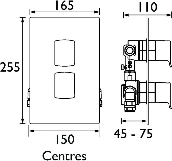 Actual product image Bristan Double Control Plus Converter Shower Valve with Two Outlets