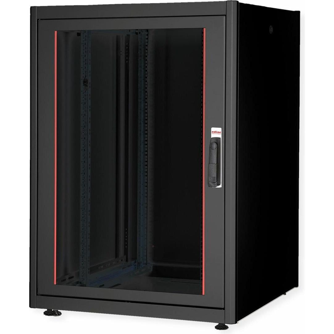 Roline 19-Zoll Netzwerkschrank Basic 22 HE (22 HE, 19 Zoll Rack), Serverschrank, Schwarz