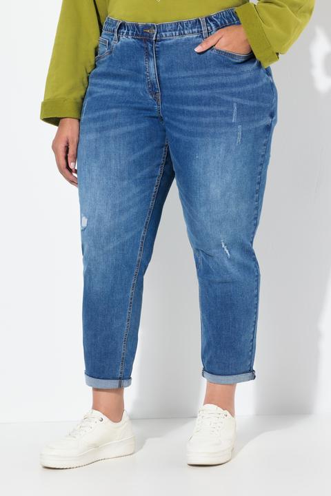 Immagine prodotto Ulla Popken Boyfriend jeans con effetto sdrucito, taglio della gamba ampio e cintura comoda (62)