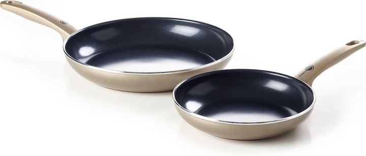 Immagine prodotto Greenpan Cambridge Bronze Fire Pan Set 24 cm & 28 cm - PFAS -frei - Induktion (CC006740-001) (Padella per friggere)
