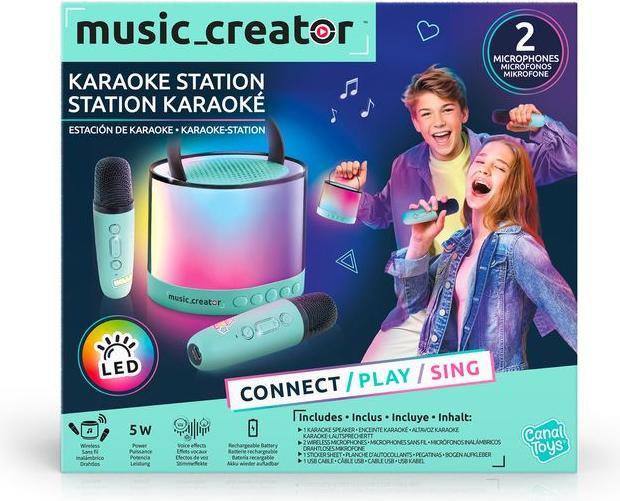 Produktbild Canal Toys - Creator Mini Karaoke Station mit Bluetooth Lautsprecher INF 044– 2 Mikrofone kabellos &