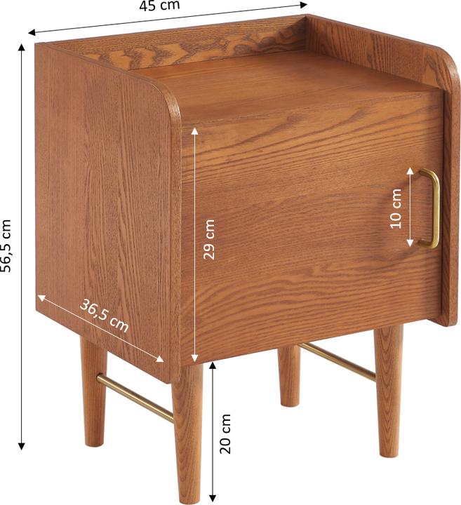 Image du produit Sorelh Nachttisch TWIGGY Eschenfurnier 45 cm