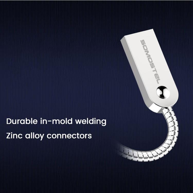 Thumbnail - Somostel USB-A USB cable - microUSB 1 m silver (SMS-BJ01) (1 m, USB 3.1), USB Kabel