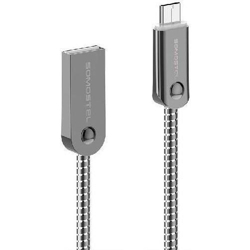 Thumbnail - Somostel USB-A USB cable - microUSB 1 m silver (SMS-BJ01) (1 m, USB 3.1), USB Kabel