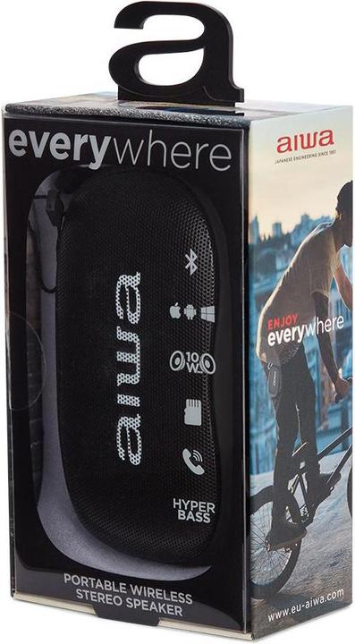 Actual product image Aiwa BS-110BK Bluetooth Speaker (2 h, Rechargeable battery operated)