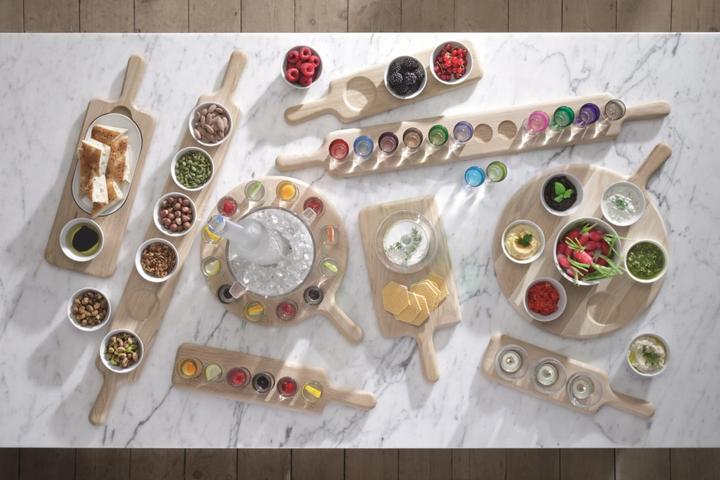 Actual product image LSA Paddle spice bowls set & base of oak L40cm