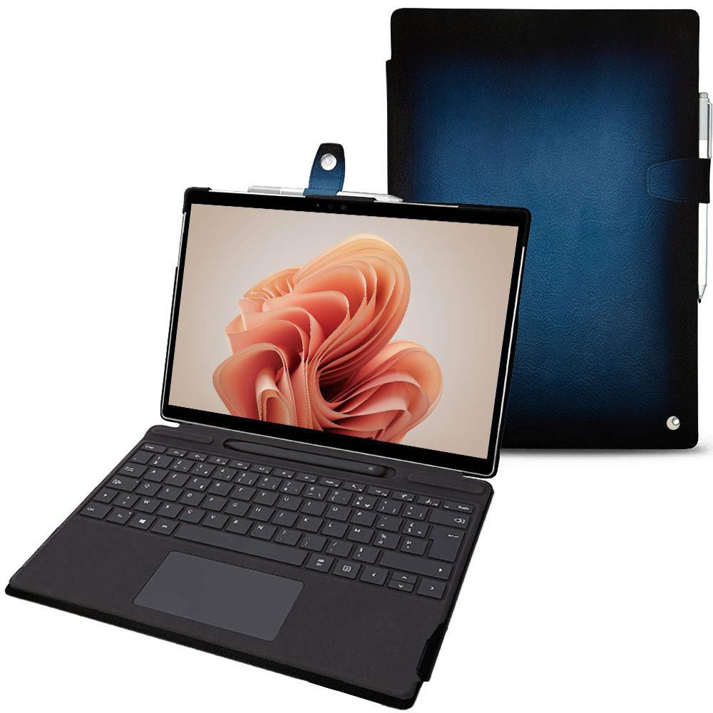 Noreve Lederschutzhülle Microsoft Surface Pro 9 (Surface Pro), Tablet Hülle, Blau