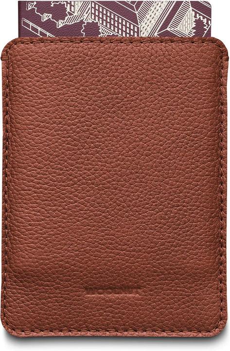 Actual product image Woolnut Leather Sleeve for Passports, cognac