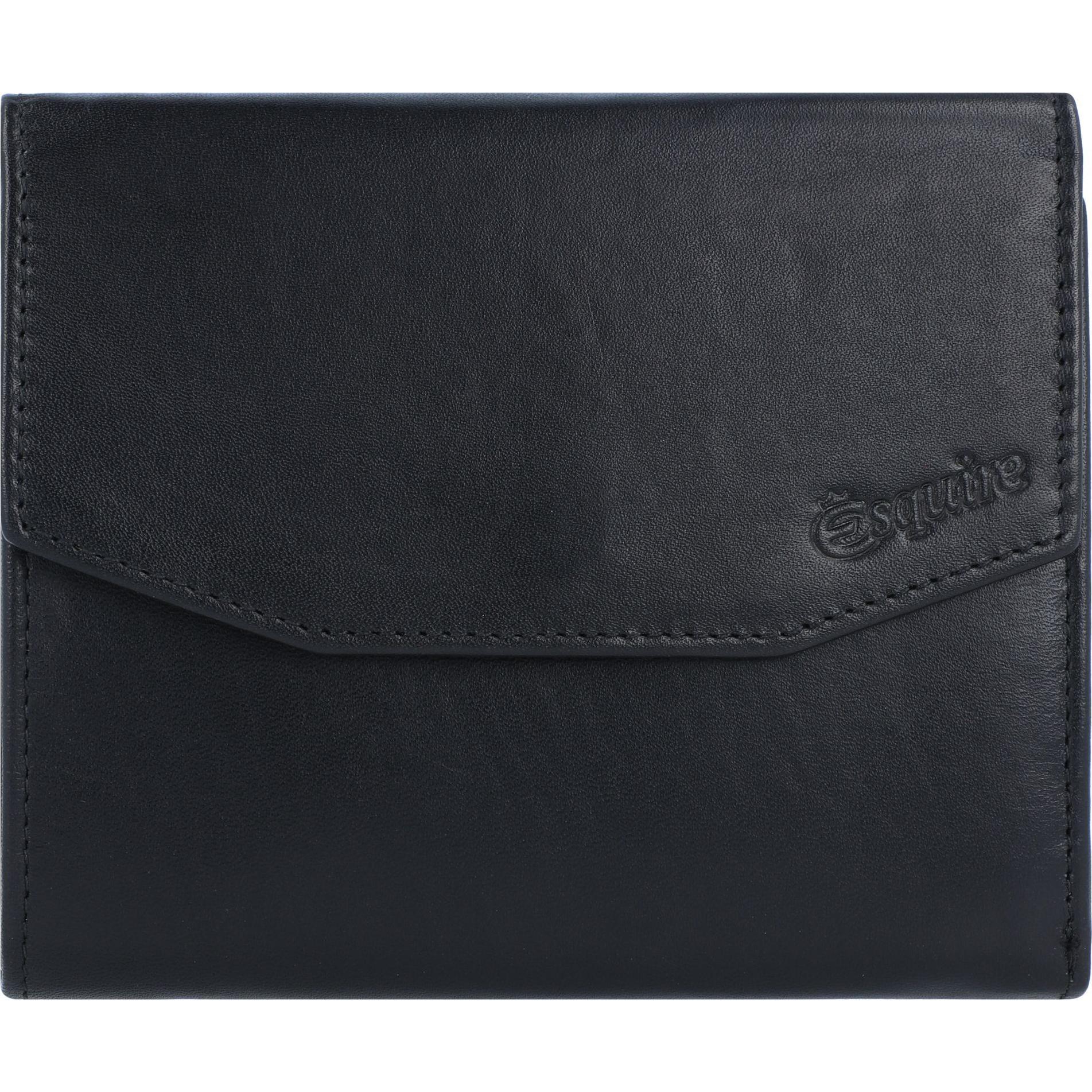 Esquire, Damen, Portemonnaie, New Silk Geldbörse Leder 12 cm, Schwarz