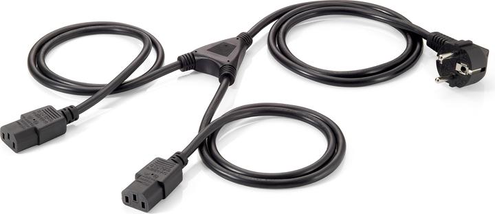 Produktbild equip Y-Netzanschlusskabel Schuko -> 2x IEC C13 St/Bu 1.8m Polybeutel (1.80 m)