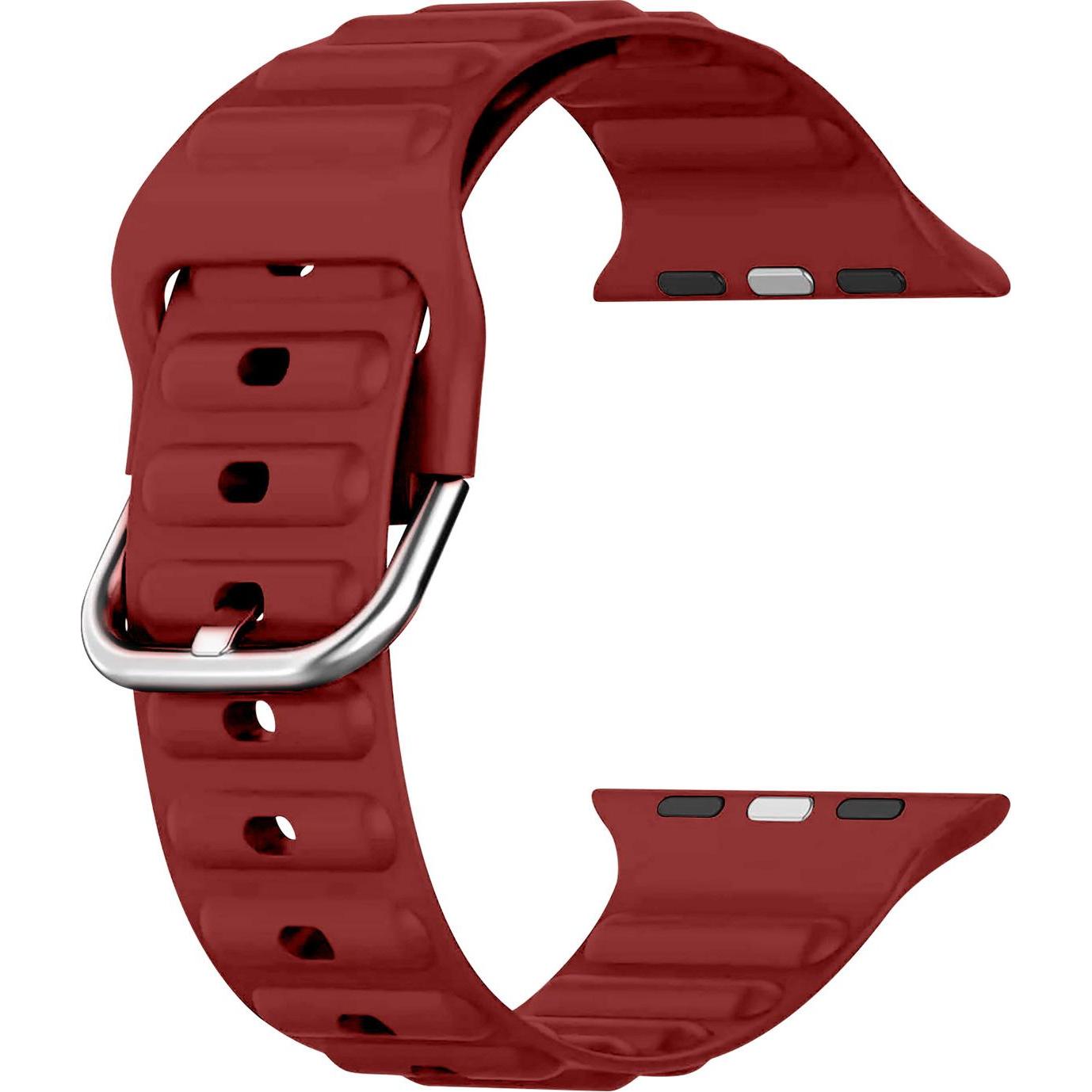 Thumbnail - Avizar Ersatzarmband (Silikon, Apple Watch Series 6, Apple Watch Series 7, Apple Watch Series 8), Uhrenarmband, Rot